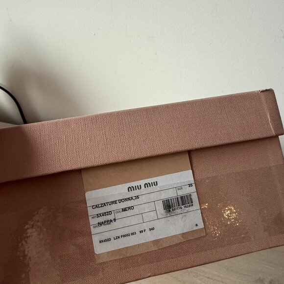 NWT Miu Miu Slingback Platform Sandals Black Padded Leather Knot Detail Sz 35 - Picture 3 of 10